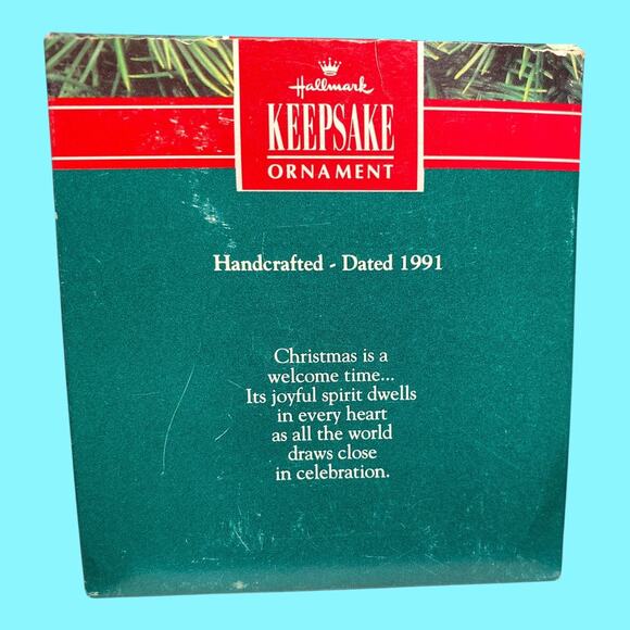 Vtg 1991 Christmas Welcome Handcrafted Hallmark Christmas Ornament Wreath - Picture 4 of 6